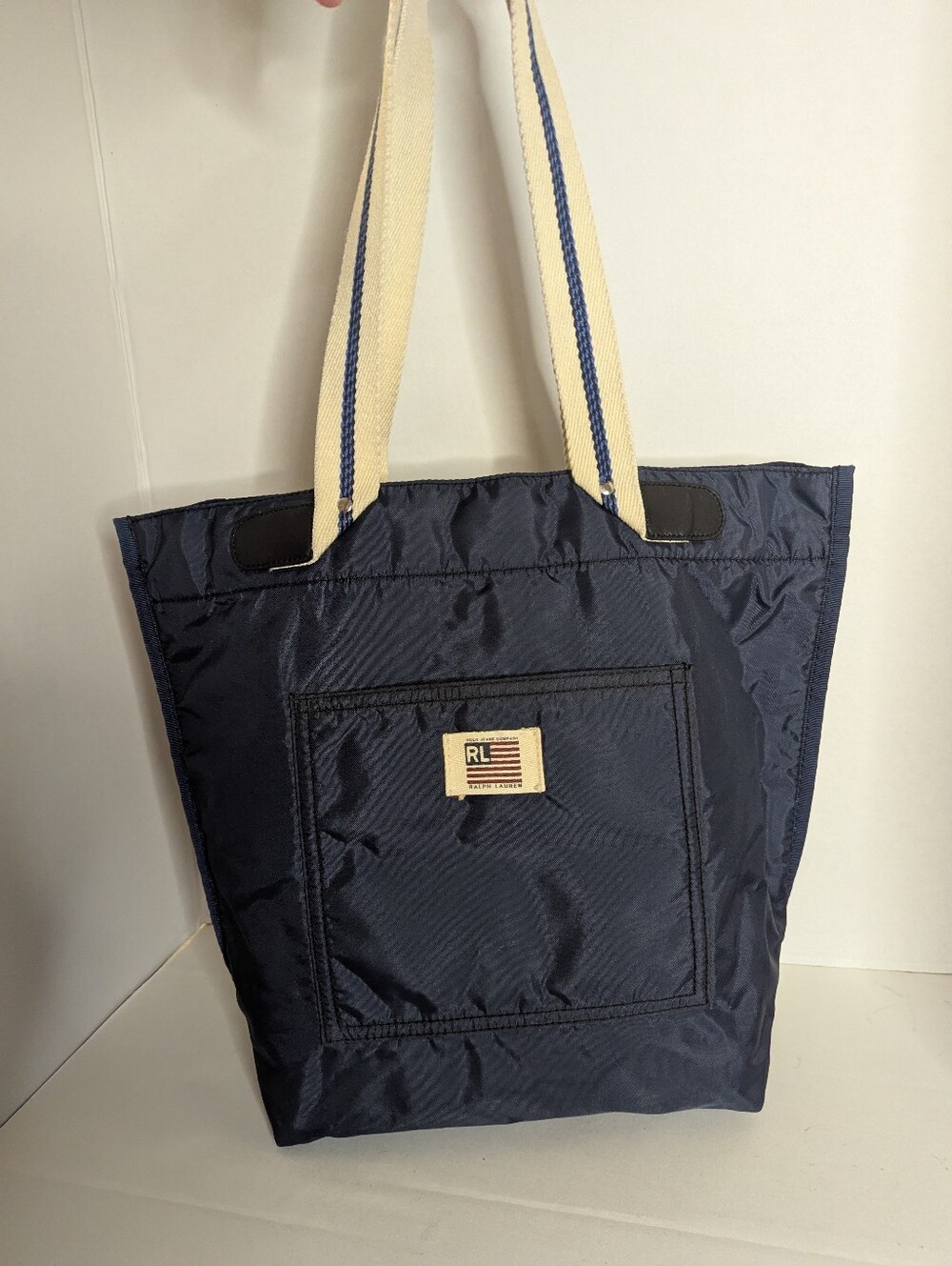 Vintage Ralph Lauren Polo Jeans Company Navy Nylon Tote 454
